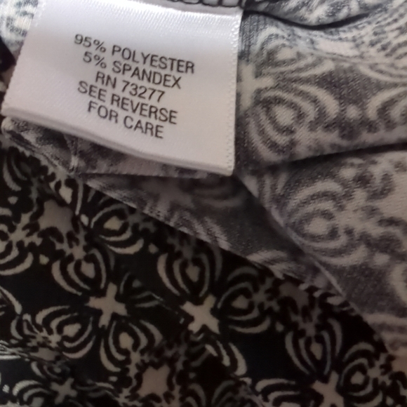 🧑🧑‍🦳Dana Buchman Sleeveless Top Womens Stretch Black/White Geometric Print S - Picture 3 of 9